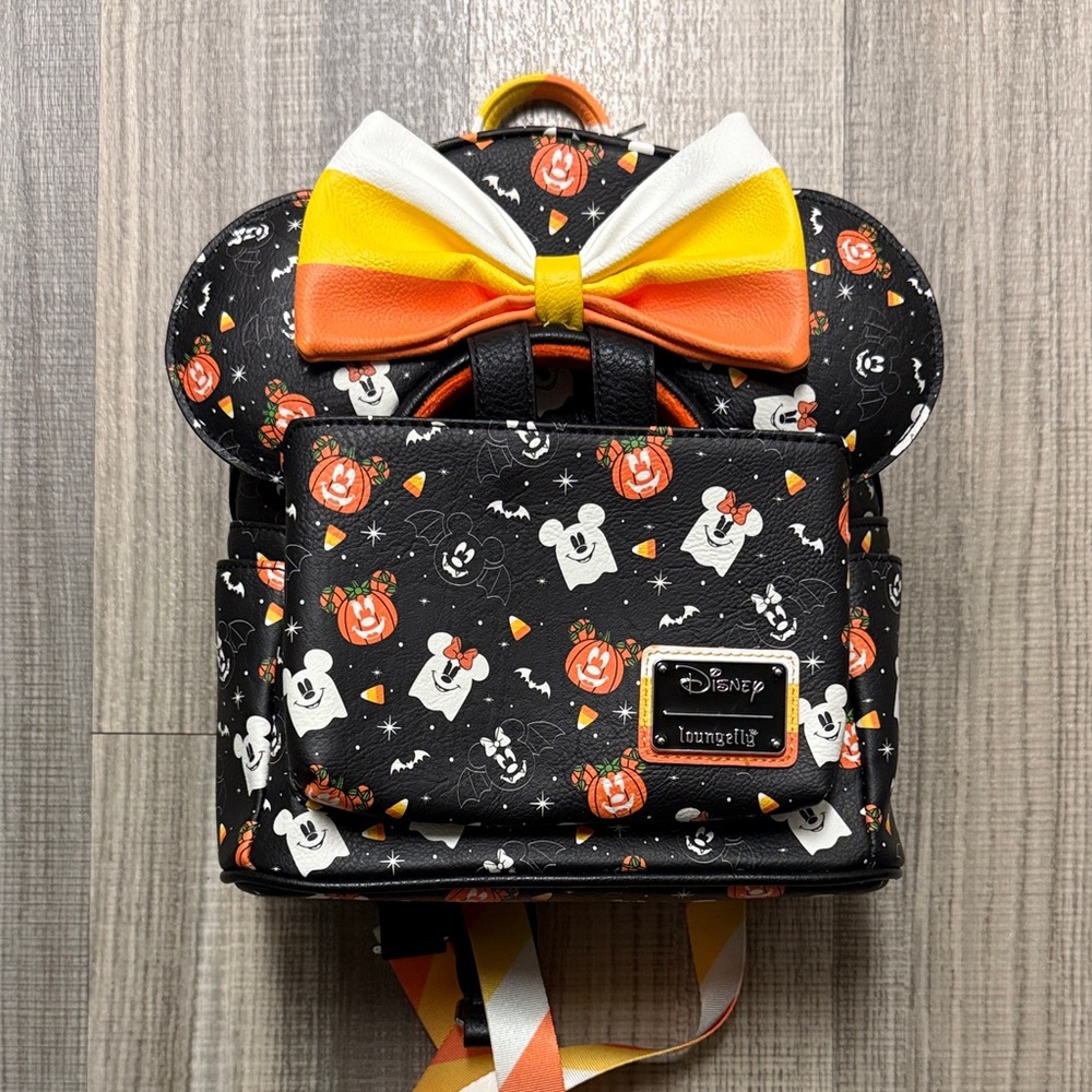 Disney Loungefly Black and Orange Halloween Kids Backpack